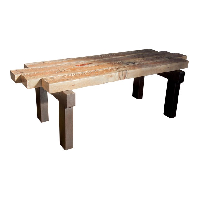 Artisan Modern Organic Rough Luxe Platform Bench For Sale