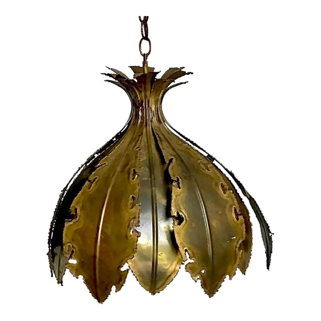 Vintage MCM Danish Holm Sorensen Torch Cut Chandelier For Sale