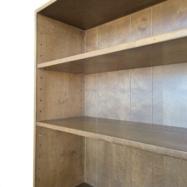 1970s Japanese Veneered-Plywood Bookcase With Adjustable Shelves and Dividers For Sale - Image 15 of 18