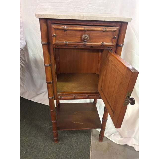 English English Faux Bamboo Nightstand, 19th Century For Sale - Image 3 of 9
