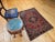 Vintage Persian Sarouk Area Rug, Handwoven Floral Design, Red & Turquoise, 4’ X 5’ For Sale - Image 4 of 12