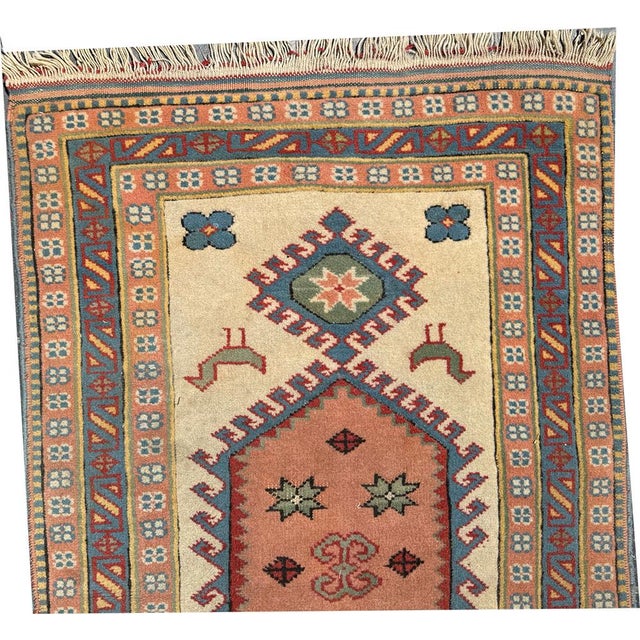 Textile Vintage Geometric Anatolian Turkish Rug For Sale - Image 7 of 7