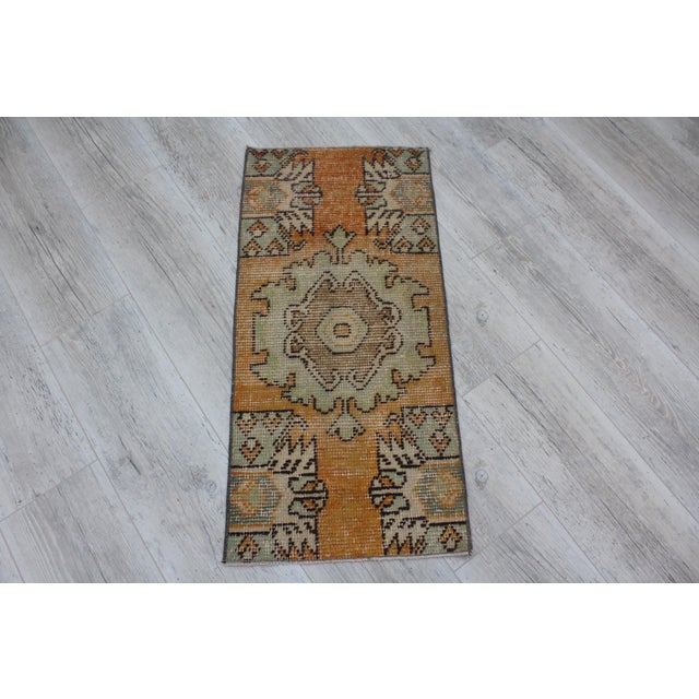 Oushak Door Mat- 15.5"x32" For Sale - Image 11 of 11