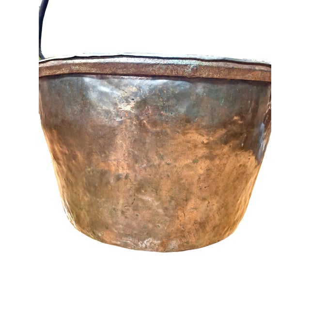 A Large 19th-Century Copper Apple Butter Cauldron With Iron Handle For Sale - Image 9 of 13