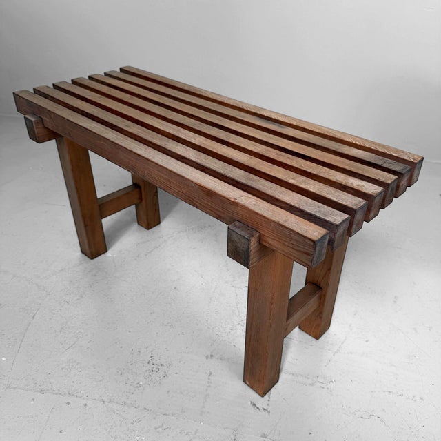 Vintage Japanese Minimalist Display Bench, 1960s For Sale - Image 13 of 14