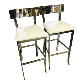Sunpan Maiden Chrome Counter/Bar Stools - Set of 2 For Sale