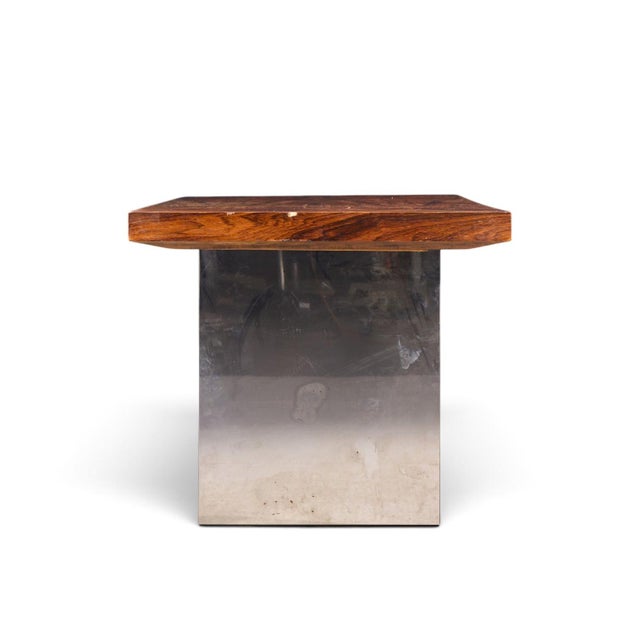 Mid 20th Century Roger Sprunger for Dunbar Mid Century Rosewood and Chrome Executive Desk For Sale - Image 5 of 11