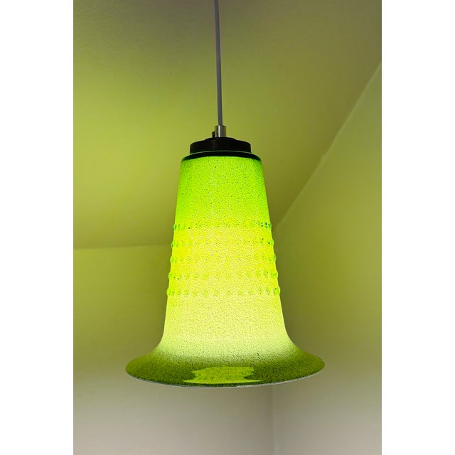 Glass Green Glass Pendant Light, 1960s For Sale - Image 7 of 8