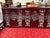 Vintage Chinese Rosewood Three-Seat Sofa With Hand-Carved Dragon Medallions and Red Silk Cushion For Sale - Image 11 of 11