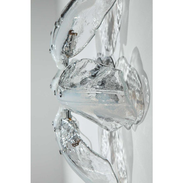 White Vintage White & Clear Murano Flush Mount or Wall Sconce For Sale - Image 8 of 10