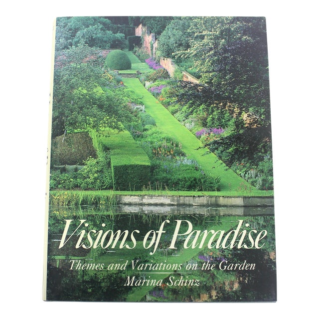 1985 Visions of Paradise Themes and Variations on the Garden by Marina Schinz Linen Hard Cover Book With Dust Jacket For Sale