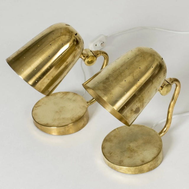 Mid-Century Brass Table or Wall Lights from Boréns, 1950s, Set of 2 For Sale - Image 4 of 9