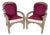 Pair of Vintage Boho Chic Wicker Barrel Back Lounge Armchairs For Sale