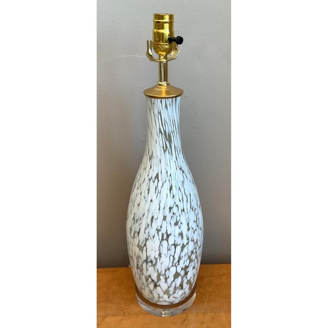 Vintage Speckled Glass Table Lamp For Sale - Image 11 of 13