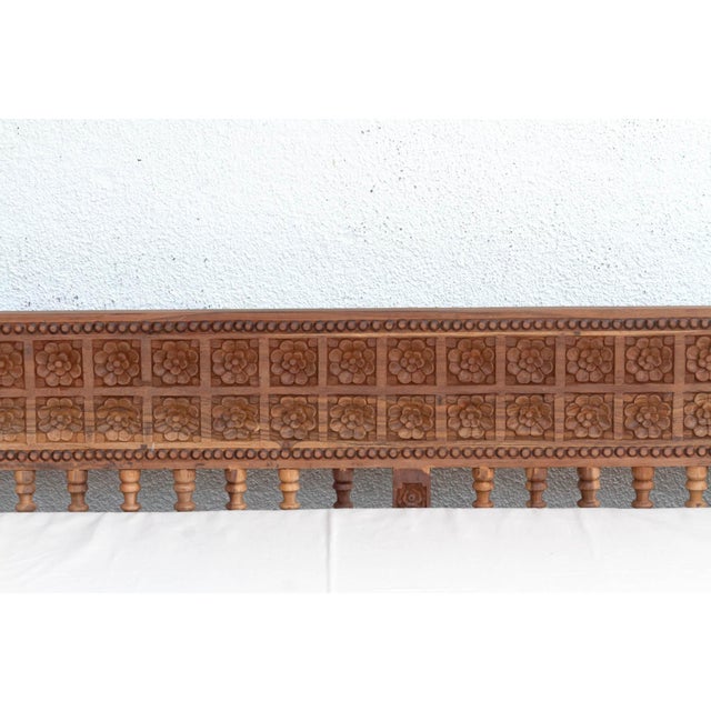 Carved Floral Jali Canopy Sanctuary Daybed For Sale - Image 12 of 15