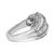 This striking diamond cocktail ring features seven rows of alternating round and baguette diamonds. This glistening ring...