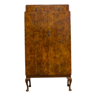 Art Deco Walnut Compact Wardrobe, 1930s For Sale