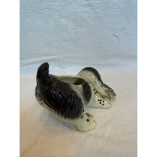 Ceramic 1940s Porcelain Freckled Cute Dog Planter For Sale - Image 7 of 12