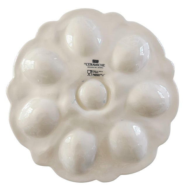Contemporary Italian Ceramic Oyster & Deviled Egg Plate – Bassano Del Grappa Majolica For Sale - Image 9 of 9