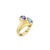 Contemporary Blue Topaz & Amethyst Pear Shaped Ring, Size 6 For Sale - Image 3 of 4