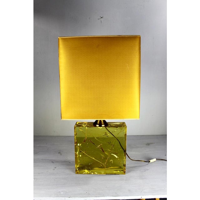 Yellow Resin Table Lamp by Pierre Girardoux, 1960s For Sale - Image 6 of 6