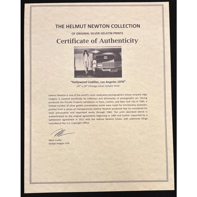 "Hollywood Cadillac, Los Angeles, Ca 1976" Vintage Silver Gelatin Print by Helmut Newton For Sale - Image 11 of 11