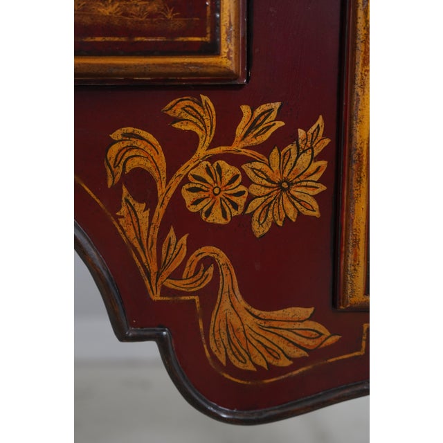 Maitland Smith Chinoiserie Decorated Marble Top Low Boy Server For Sale - Image 15 of 18