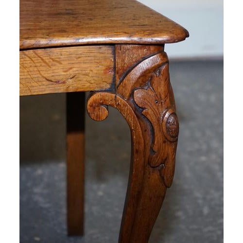 Wood Victorian Oak Carved Hallway Chairs with Lion Paw Feet, Set of 2 For Sale - Image 7 of 18