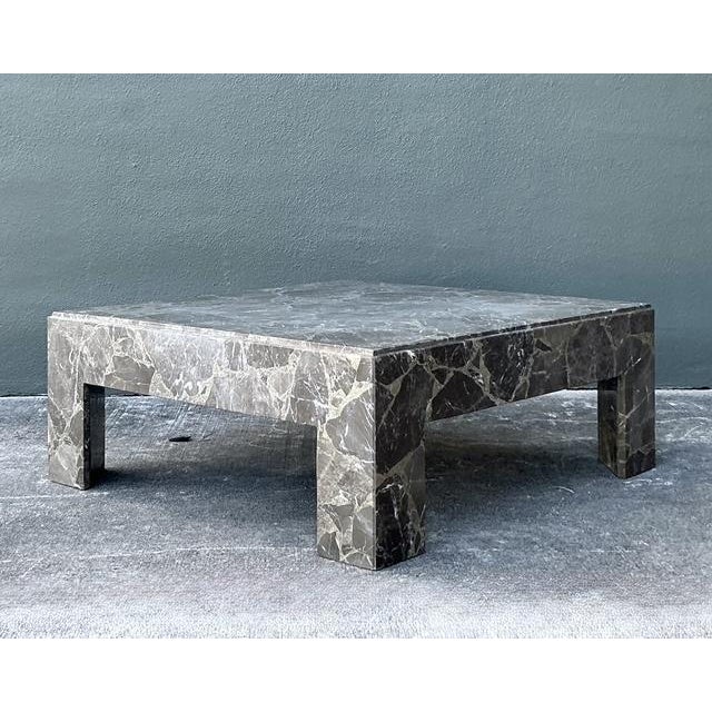 Vintage Boho Emperador Marble Coffee Table For Sale - Image 4 of 11
