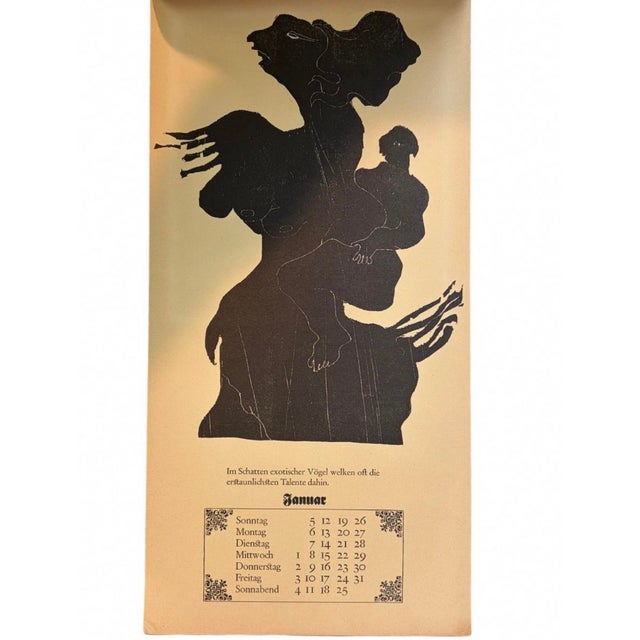 1969 Peer Wolfrsam Figurenkalender — German Woodcut Art Calendar, Eremiten-Presse For Sale - Image 4 of 6