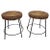 Wood Set of Italian Wicker and Wrought Iron Stools, 1950s For Sale - Image 7 of 7