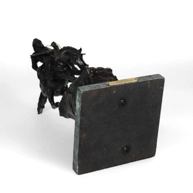 Vintage Frederic Remington Bronze Sculpture on Marble Base “Mountain Man" For Sale - Image 15 of 16