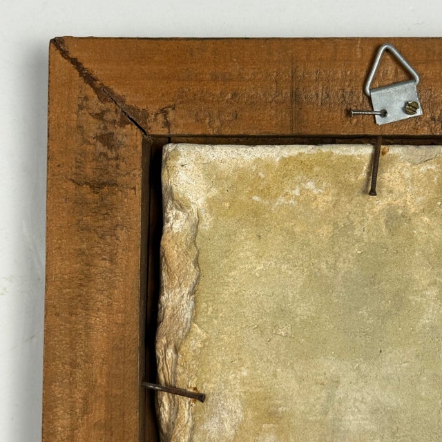 Ceramic 18th Century Portuguese Azulejos Landscape With Dwelling Tile, Framed For Sale - Image 7 of 7