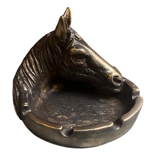 Brass Horse Head Ashtray For Sale