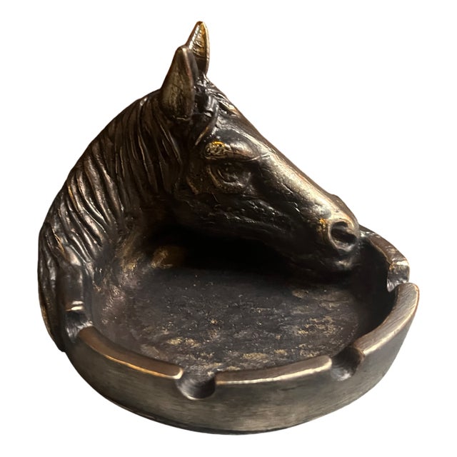 Brass Horse Head Ashtray For Sale
