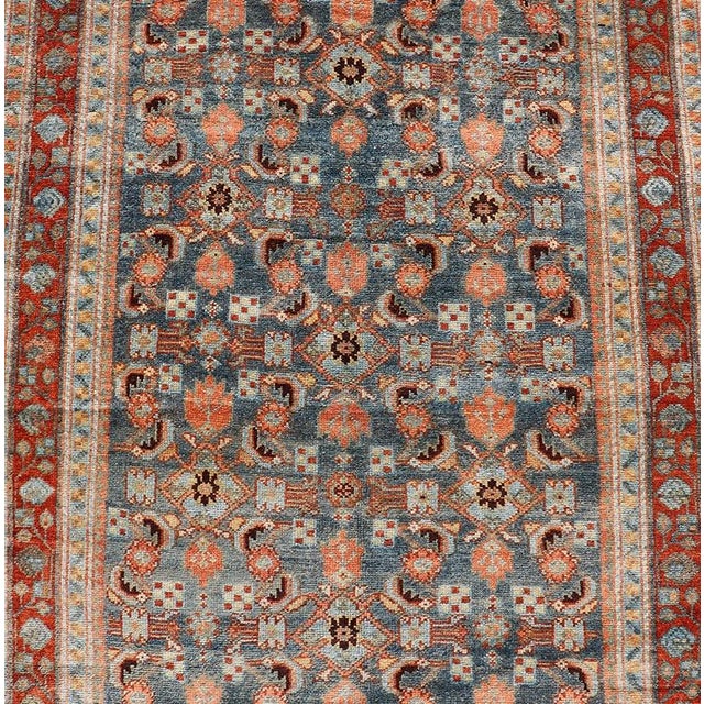 Antique Senneh Persian Runner With All-Over Design in Earthy Tones 3'1 X 15'8 For Sale - Image 10 of 14