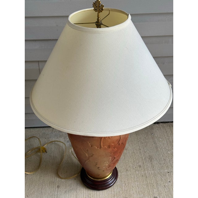Mid-Century Modern Late 20th Century Pair of Wildwood Mid-Century Modern Brass Wood Table Lamps With Original Shades For Sale - Image 3 of 12