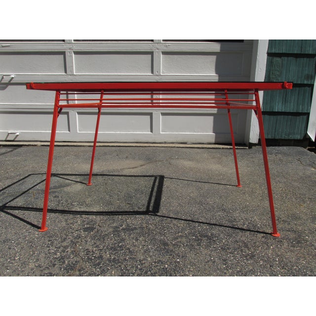 Mid-Century Modern 1960s Modernist Painted Steel and Glass Dining Table in the Style of Milo Baughman For Sale - Image 3 of 7