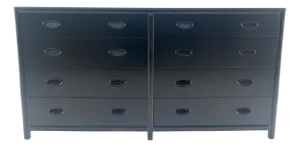 Michael Taylor Baker 8 Drawers Ebonized Double Dresser Credenza Mid Century