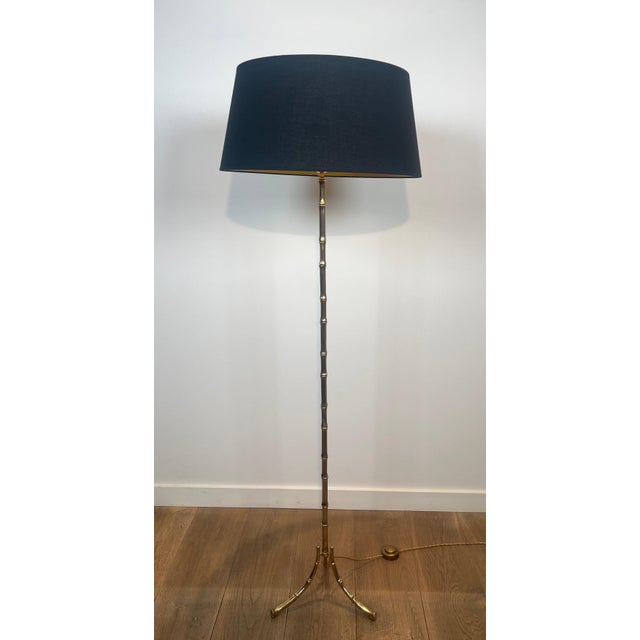 Neoclassical 1940s Bronze faux bamboo floor lamp by Maison Bagués For Sale - Image 3 of 12