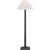 Transitional Chapman & Myers by Visual Comfort Signature Strie Buffet Lamp in Aged Iron with Linen Shade For Sale - Image 3 of 3