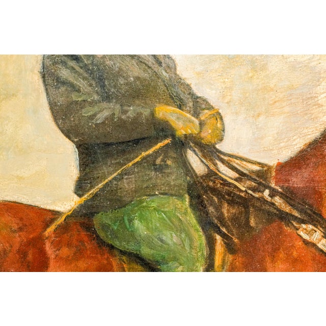 Charming Portrait Man on Horse Equestrian Impressionist Antique Oil Painting For Sale - Image 4 of 17