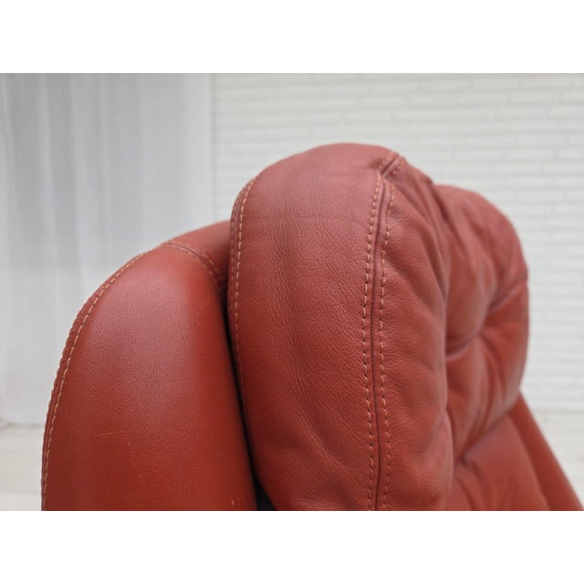 Danish Swivel Armchair in Furniture Leather by H.W. Klein for Bramin, 1970s For Sale - Image 6 of 18
