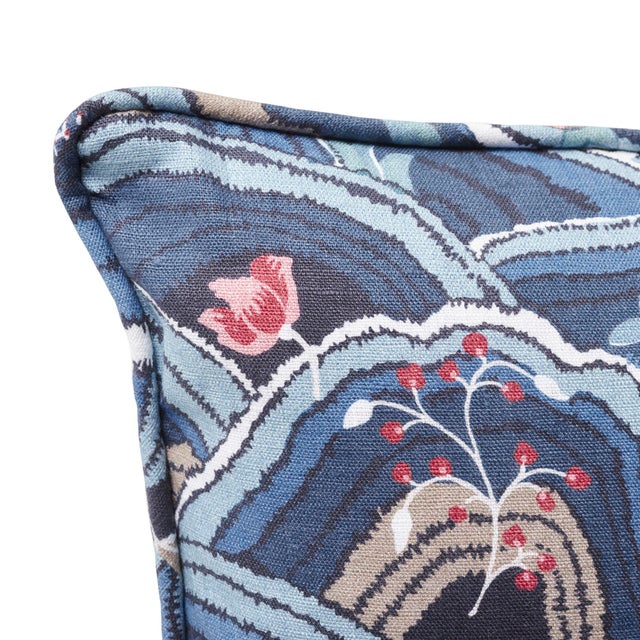 Early 21st Century Schumacher Rolling Hills Pillow in Blue For Sale - Image 5 of 8