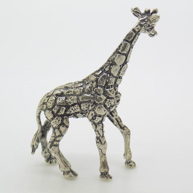 Vintage Italian Silver Giraffe Animal Figurine, 1960s For Sale - Image 4 of 11