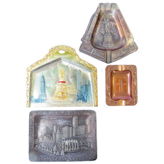 New York & Chicago Souvenir Metalware Ashtrays / Catchall Collection For Sale In Tulsa - Image 6 of 6