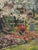 1961 Line Bloom Draper Impressionist Garden Oil Painting in Original Frame For Sale In Detroit - Image 6 of 12