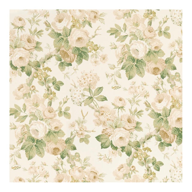 Schumacher Nancy Floral Wallcovering in Ivory For Sale