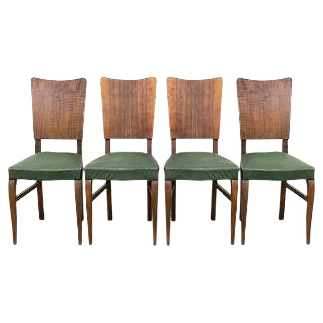 Vintage Dining Chairs, France, 1950s, Set of 4 For Sale