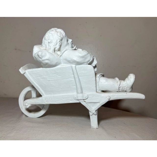 Large Antique 19th Century Parian Porcelain English Sleeping Boy Statue Figure For Sale - Image 4 of 16